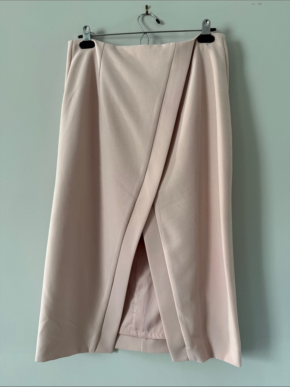 New York & Company Soft Pink Midi Wrap Skirt